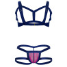 CandyMan Ensemble Thong et harnais Aghai Bleu-Rose